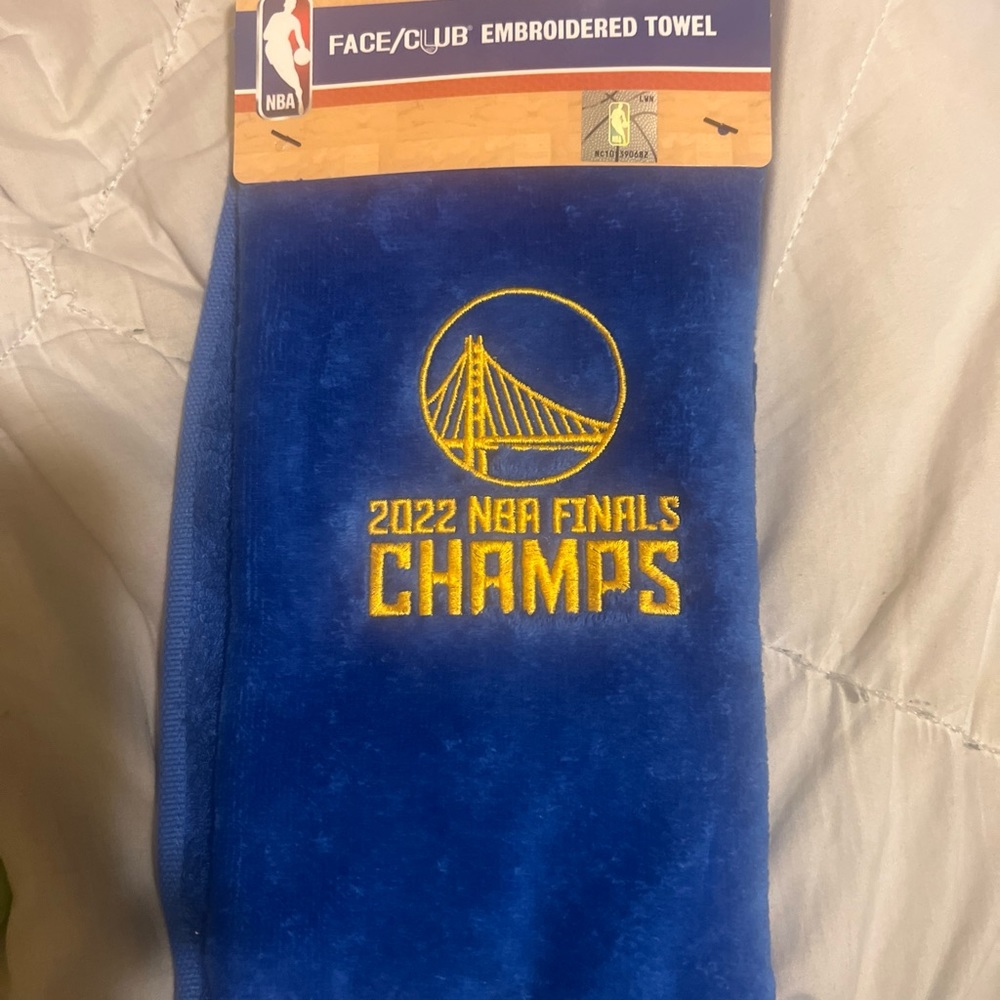 Golden State Warriors Warriors Embroidered Towel Blue  2022 NBA finals New